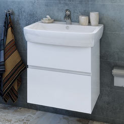 PVC Шкаф с мивка за баня 60 x 45 x 61.5см окачен, Лора 60