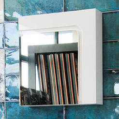 Тумба из ПВХ с зеркалом в ванную 60 x 14,4 x 65 см, Тереза 60