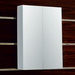 PVC Шкаф с огледало за баня, плавно затваряне 60 x 13.5 x 70 см