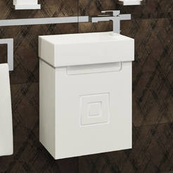 PVC Cabinet with bathroom sink 40 x 22.5 x 55 cm suspended, right, Sarah 40