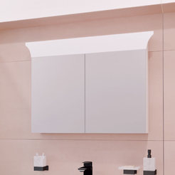 Шкаф ПВХ с зеркалом для ванной комнаты 79,2х14,5х65см Linea 80 ВЫСОТА