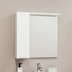 Шкаф ПВХ с зеркалом для ванной комнаты Traffic 75 левый, плавное закрывание ВЫСОТА