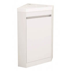 Ъглов шкаф с мивка за баня PVC Сидни 39.7 x 39.7 x 80см механизъм за плавно затваряне
