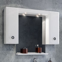 MDF Cabinet with bathroom mirror 104 x 15.2 x 80 cm LED moons, Lati 114