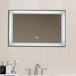 Зеркало для ванной со светодиодной подсветкой и сенсорной кнопкой 80 x 60 см.