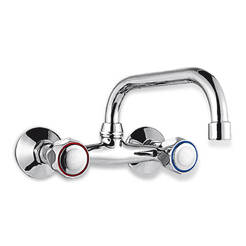 Wall-mounted sink mixer with extended spout Siena