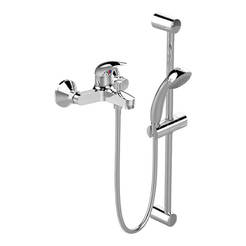 Wall-mounted bath / shower mixer complete with tubular suspension, Orion