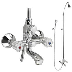 Wall-mounted bath / shower mixer Rositsa with accessories