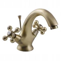 Retro freestanding bathroom sink faucet with drain, bronze Stilo