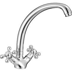 Standing faucet for kitchen sink with two handles Retro