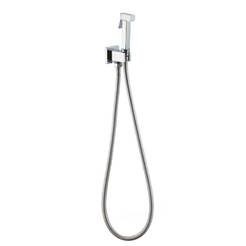 Bidet set - square shower head, hose and holder