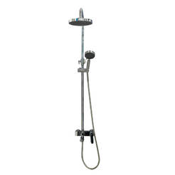 Shower system with brass faucet, round pie