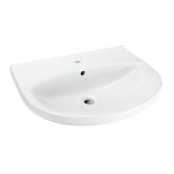 Bathroom sink 55 x 45 cm with hole for standing faucet white Ulysse / Style W409501