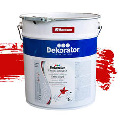 Extra alkyd paint for metal and wood Traffic red RAL3020, 18l