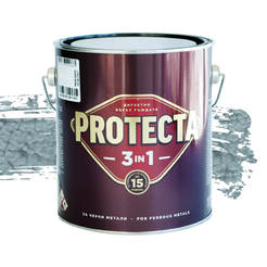Eмайллак за метал Protecta 3 в 1 - 2.5л, сив металик
