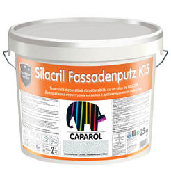Silicone scratched plaster Silacril Fassadenputz K15 - 25 kg, white, 1.5 mm