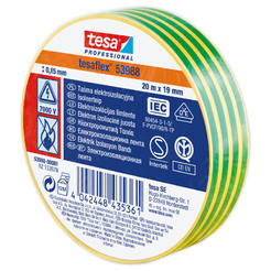 Insulating tape Tesaflex 19mm x 20m yellow-green
