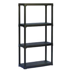 Plastic rack with 4 shelves, 60 x 30 x 133 cm, 20 kg per shelf