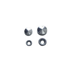 Metal plugs for screws - Ф 16mm, chrome, 2 parts