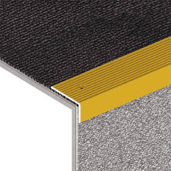 L-shaped aluminum profile for steps 40 x 20 mm, 93 cm silver