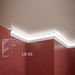 Profile for LED lighting 2m, 4.5 x 11cm XPS, LD-01
