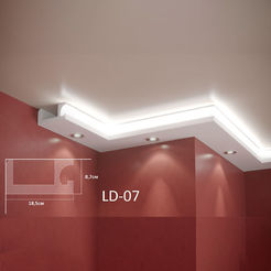 Профиль для светодиодного освещения 2м, 8,7 x 18,5см, XPS, LD-07