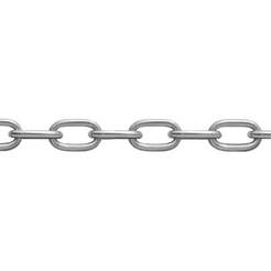 Steel chain - 2 mm, galvanized, tension 150 kg, unit 12 / 7.6