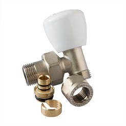 Angle radiator valve with adapter 5/8"