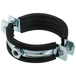Pipe clamp with rubber and nut M8, 26-30mm / 3/4"