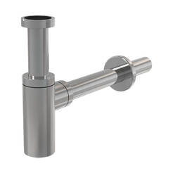 Metal siphon for washbasin round chrome ф32mm A400
