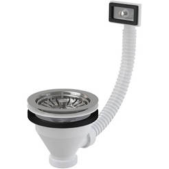 Siphon for washbasin with overflow 6/4" stainless steel grille Ф115mm A38