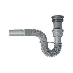 Siphon for sink with click system, corrugated