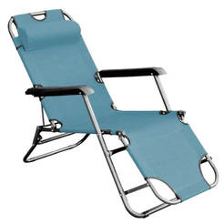 Beach chair 2 positions blue 153 x 60 x 80 cm, deck chair type