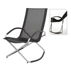 Кресло-качалка складное - металл и текстиль, черный