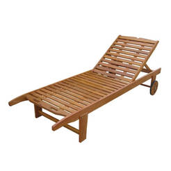 Wooden deck chair 200 x 60 x 30 cm, eucalyptus wood