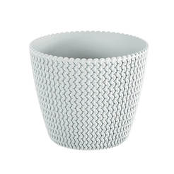 Beautiful pot, plastic 13 x 10 cm, 0.9 l, white SPLOFY