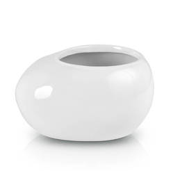 Piano ceramic pot - 22 x 17 cm, white ellipse
