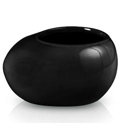 Piano ceramic pot - 22 x 17 cm, black ellipse