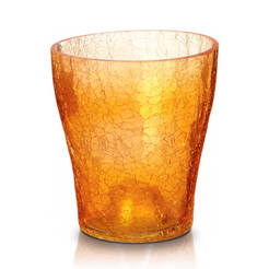 Orchid glass pot - 14 x 16 cm, orange