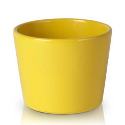 Керамический горшок для примулы - 13 x 10 см, желтый