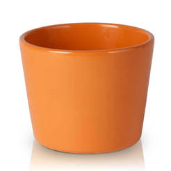 Primrose ceramic pot - 13 x 10 cm, orange