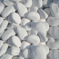 Декоративный камень для сада, белый тасосский мрамор 30-60 мм.