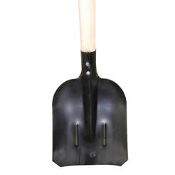 Bulk shovel, curved, with wooden handle