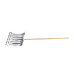 Aluminum snow shovel with steel edging in the front