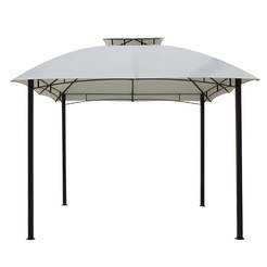 Садовая палатка бежевая 300 х 300 см, двойная крыша, металл