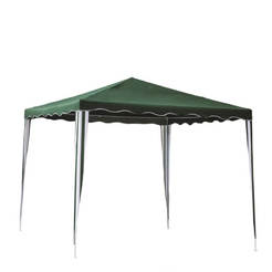 Garden polyester tent 3 x 3 m, green with white frames