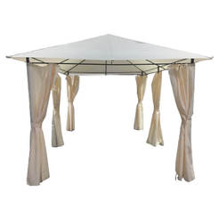 Garden tent with curtains 3 x 4 m, height 2.65 m, cream