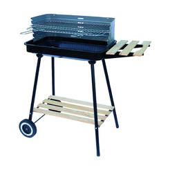 Barbecue with stands and wheels, rectangular 58 x 38 x 87 cm MG905