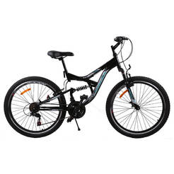 Bicycle with shock absorbers and 18 speeds, 26" NITRO gray