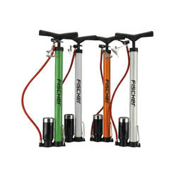 Pump with manometer for bicycle, aluminum with adapters 8bar
